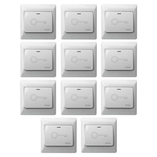 Visionis 10 Pack FPC-7453 VIS-7030 White Wide Push To Exit Button For Access Control NC, COM And NO Outputs