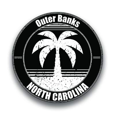 Outer Banks Vinyl Decal Sticker Vacation Explore Memory Souvenir Waterproof 2 Pack 3 Inch Round Premium Quality Vinyl UV Protective Laminate PD1815