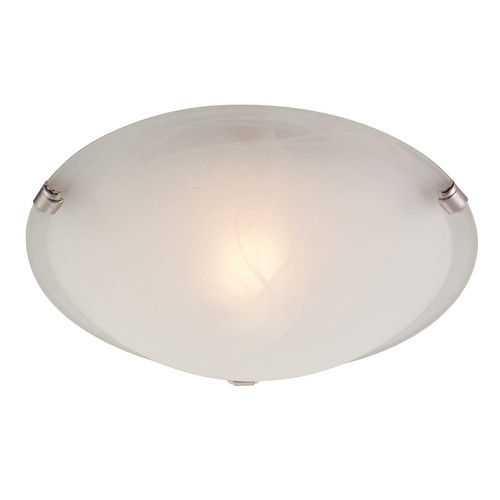 Westinghouse 6629700 One-Light Interior Flush-Mount Ceiling Fixture, White and Brushed Nickel Finish with White Alabaster Glass Westinghouse 6629700 One-Light Interior Flush-Mount Ceiling Fixture, White and Brushed Nickel Finish with White Alabaster Glass