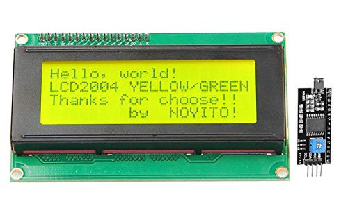 NOYITO 2004 20x4 LCD Module Shield Blue Backlight with IIC I2C Driver Serial Interface for Arduino UNO R3 MEGA2560 (Blue Backlight)