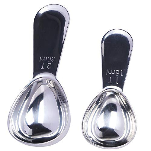 Ostrichy Measuring Spoons, Teaspoon Measuring Coffee Scoop Spoon, Metric Measuring Spoons Set, Stainless Steel Measuring Spoons for Measuring Dry Liquid Ingredients Cooking Baking 1&2 Tablespoon