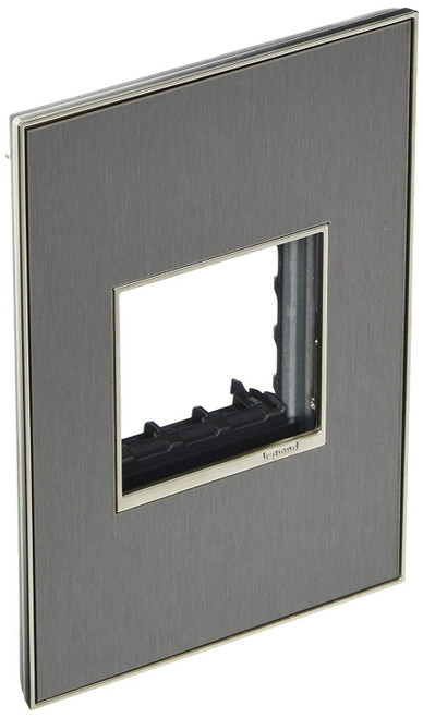 Legrand adorne 1-Gang Brushed Stainless Square Stainless Steel Wall Plate