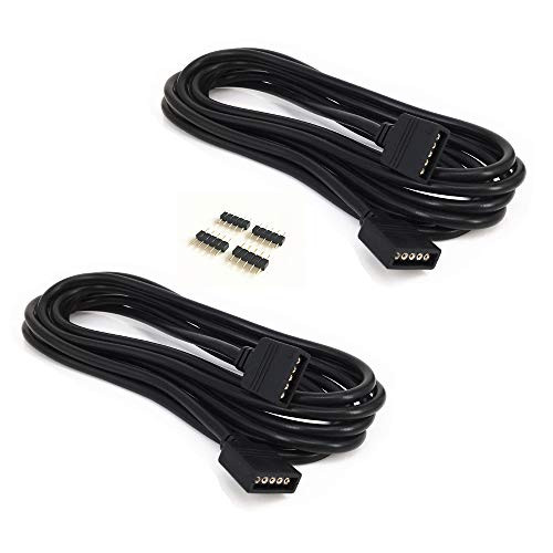 2 pcs pack black 5m/ 16.4ft RGBW Extension Cable Line With Full Copper Wires Inside for LED Strip RGBW 5050 3528 Cord 5pin ?RGBW wire?rgb extension cable?led extension cable