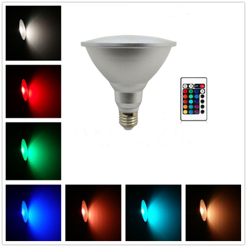 Led Spotlight E27 PAR38 20W RGB Dimmable Light bulb 16 color Changing With IR Remote Control for Home, Living Room, Party Decoration Waterproof Outdoor Floodlight (20W PAR38 RGB)