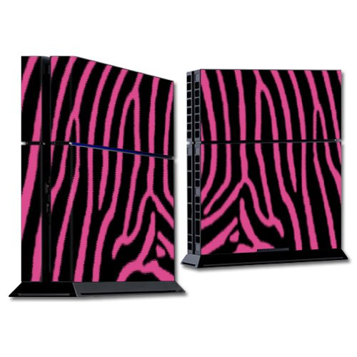 MightySkins Skin Compatible with Sony Playstation 4 PS4 Console wrap Sticker Skins Zebra Pink