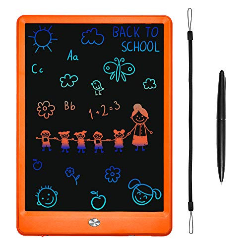 KURATU LCD Writing Tablets for Kids 10 inch Colorful Screen Electronic Drawing Pads Writing Board & Drawing Tablet Doodle Board Writing Tablets (Orange)