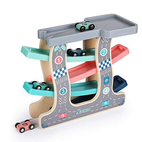 Ulmisfee Wooden Race Track Car Ramp Racer with 4 Cars Toddler Toys for 1 2 3 Year Old Boy Girl Gifts Ulmisfee Wooden Race Track Car Ramp Racer with 4 Cars Toddler Toys for 1 2 3 Year Old Boy Girl Gifts