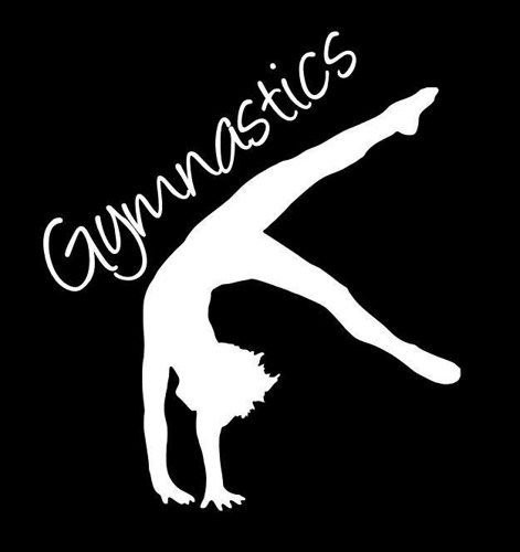 Gymnastics Gymnast Sports Vinyl Decal Sticker|WHITE|Cars Trucks Vans SUV Laptops Wall Art|5.5" X 5.5"|CGS287