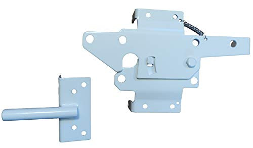 Vinyl Gate Latch White (for Vinyl, Wood, PVC etc Fencing) Fence Gate Latch w/Mounting Hardware - Gate Latches Have a 90 Degree Bracket Resulting in a Positive Latch to Gate Connection