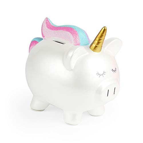 FAB Starpoint Fashion Rainbow White Unicorn Piggy Bank