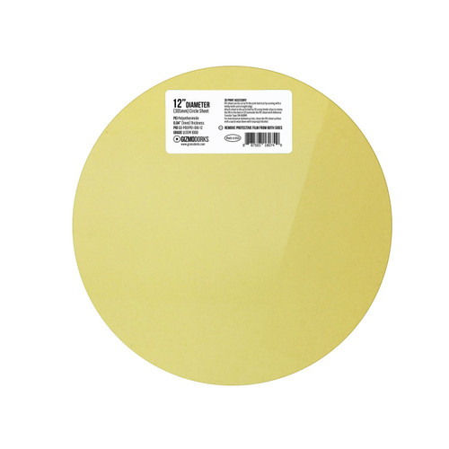 Gizmo Dorks PEI Sheet Round 12' Diameter 1 mm 3D Printer Build Surface Ultem 1000