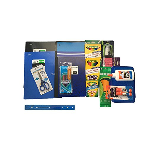 Back to School Supplies Bundle Includes Crayola Markers/Colored Pencils/Crayons, Elmers Glue/Glue Stick, Composition Books Wide Ruled, Spiral Notebook Wide Ruled, Five Star Folders and more.