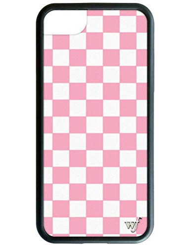 Wildflower Limited Edition iPhone Case for iPhone 6 Plus, 7 Plus, or 8 Plus (Pink Checkered)