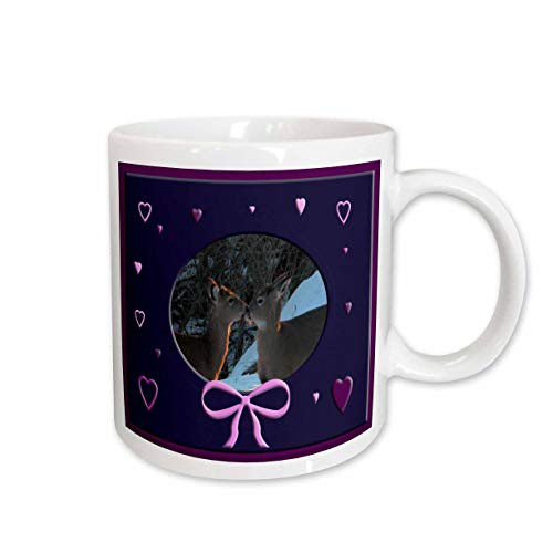 3dRose Kissing Deer Ceramic Mug, 15-Ounce