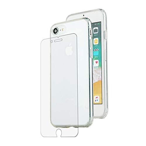 Tuff by Momo Apple iPhone 8, iPhone 7 and iPhone 6/6s Ultra Hybrid Slim Clear Case with Screen Protector, 4.7 Inch, Drop Proof Tested, Shock Proof Bumper Cover Protection, Anti-Scratch PC Clear Back