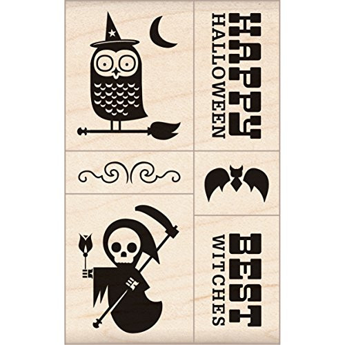 Inkadinkado Halloween Mounted Rubber Stamp, 2.75 by 6.5-Inch, Mod Halloween