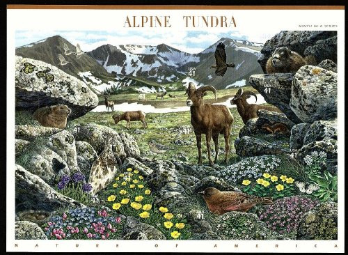 Alpine Tundra (Nature of America): Full Sheet of 10 x 41-Cent Postage Stamps, USA 2007, Scott 4198