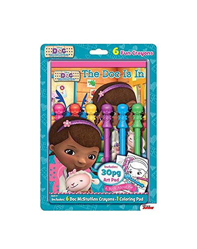 Disney Doc McStuffins Art Pad & 6 Character Shaped Crayons Kit