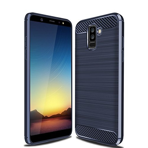 Galaxy A6 Plus 2018 Case, Galaxy A6+ 2018 Case, Cruzerlite Carbon Fiber Shock Absorption Slim Case for Samsung Galaxy A6 Plus 2018 (Blue)