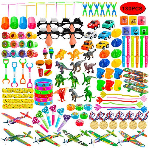 Kissdream 130PCS Carnival Prizes for Kids Birthday Party Favors Prizes Box Toy Assortment for Classroom
