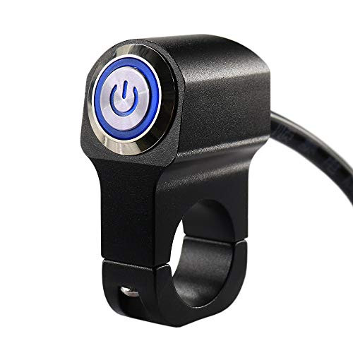 Motorcycle Handlebar Switch, 12V 10A CNC aluminium alloy,for 1" 25mm bike ATV Handlebar headlight Switchs with indicator light-Blue