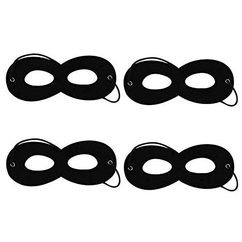 4pcs Black Superhero Felt Eye Masks Halloween Dress Up Masks for Kids Party