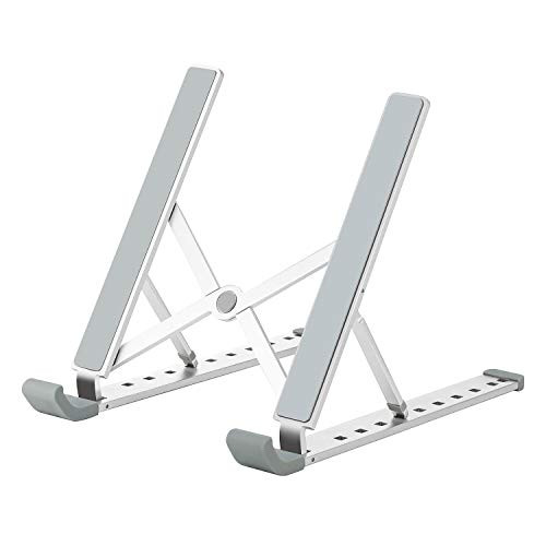 FAREVER Laptop Stand Portable, Foldable Laptop Stand Adjustable Desktop Notebook Stand Holder for Desk Ergonomic Lightweight Compatible with MacBook, Notebook, Tablets, iPad