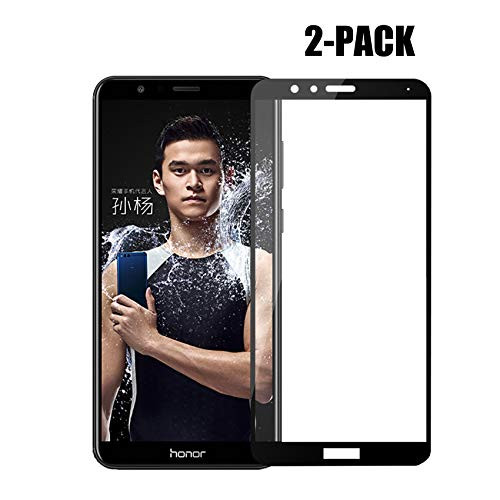 (2-Pack) HOMRUI for Huawei Honor 7X /Huawei Mate SE Screen Protector, High Definition Ultra Clear,3D Full Coverage Tempered Glass Screen Protector for Huawei Mate SE/Honor 7X(Black)