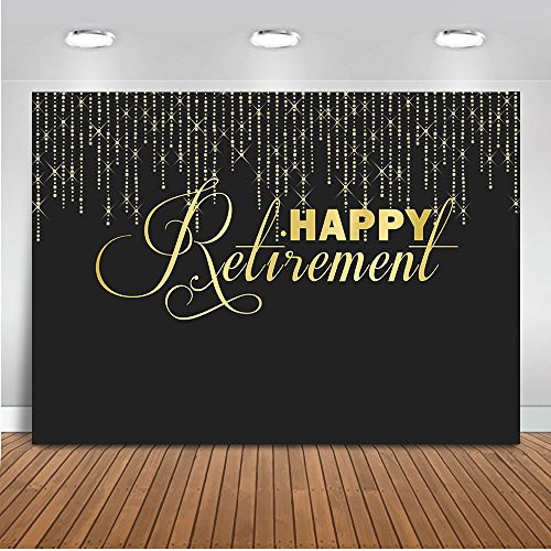 Mehofoto Happy Retirement Backdrop Glitter Lights Congrats Retirement Photography Background 7x5ft Vinyl Retirement Party Banner Backdrops
