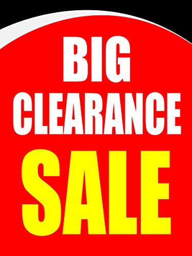 Big Clearance Sale Business Retail Display Sign, 18"w x 24"h, Full Color, 5 Pack