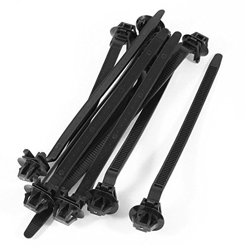 Uxcell Nylon Releasable Oval Push Mount Cable Tie, 161mm Long, 10 Pcs, Black