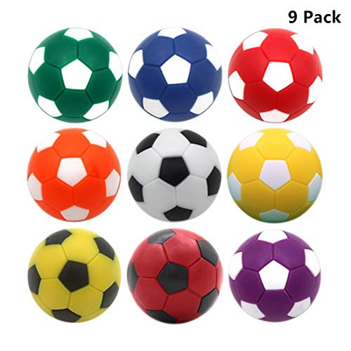 OuMuaMua Table Soccer Foosballs Replacements 1.42 inch Soccer Balls for Foosball Table Game Foosball Accessory Replacements Multicolor (9 Pack)