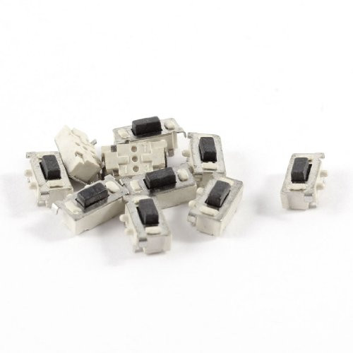 uxcell 10 Pcs 6x3.5x3.5mm Momentary Push Button SMD SMT Tactile Tact Switch