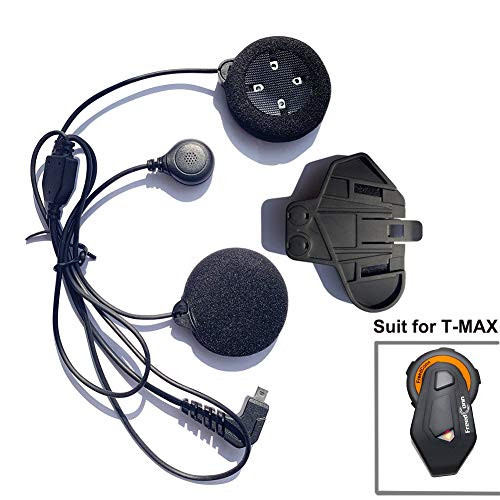 FreedConn Microphone Headphone Soft Cable Headset & Clip Accessory for T-MAX Series Motorcycle Helmet Bluetooth Interphone Motorbike Intercom