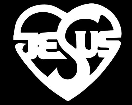 Makarios LLC Love Heart Jesus Cars Trucks Vans Walls Laptop MKR| White |5.5 x 5|MKR723 Makarios LLC Love Heart Jesus Cars Trucks Vans Walls Laptop MKR| White |5.5 x 5|MKR723