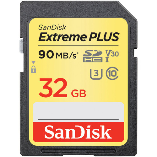 SanDisk Extreme PLUS 32GB SDHC UHS-I/V30/U3/Class 10 Card with Adapter (SDSDXWF-032G-ANCIN)