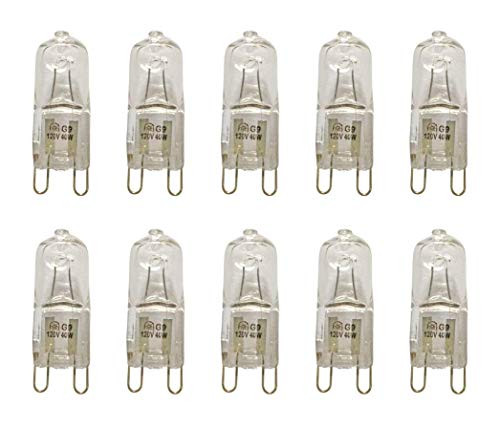 VSTAR G9 Halogen Bulb,40W,120V,Clear,2700K G9 Bi-pin Base,G9 Halogen Lamps(10pack)