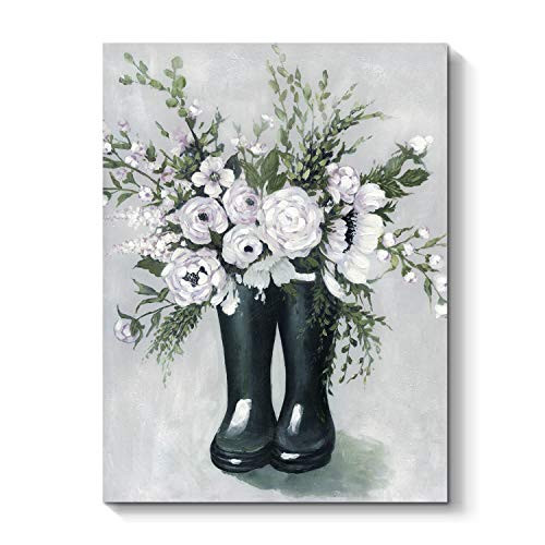 Floral Bouquet Abstract Wall Art: Flower Artwork Painting Hand Painted Canvas Picture for Bedrooms (24'' x 18'' x 1 Panel)