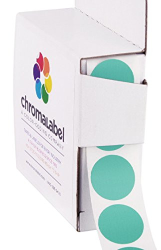 ChromaLabel 3/4 inch Color-Code Dot Labels | 1,000/Dispenser Box (Aqua)