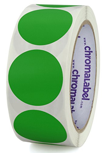 ChromaLabel 1-1/2 inch Color-Code Dot Labels | 500/Roll (Green)