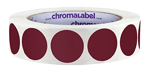 ChromaLabel 1 inch Color-Code Dot Labels | 1,000/Roll (Maroon)