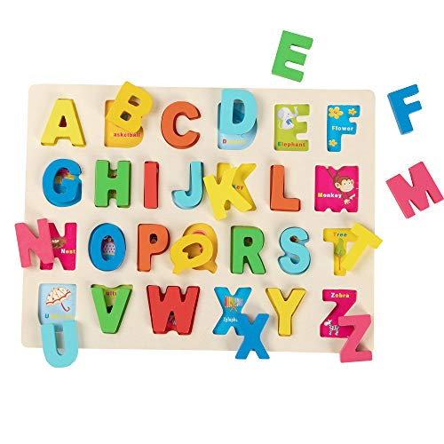 Joqutoys Wooden Alphabet Puzzle Toddlers Learning Upper Case Letters Blocks ABC Puzzles Educational Toys for Girl Boy Gifts Joqutoys Wooden Alphabet Puzzle Toddlers Learning Upper Case Letters Blocks ABC Puzzles Educational Toys for Girl Boy Gifts