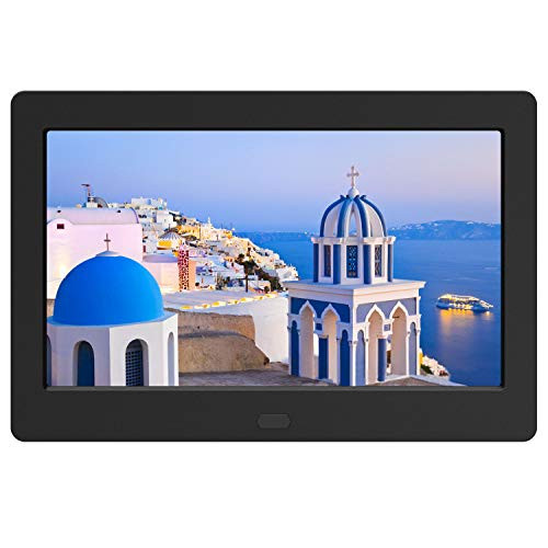 Aazomba 7 Inch Digital Photo Frame with High Resolution 1280x800 16:9 IPS Screen/1080P 720P Video Player/Stereo/MP3/Auto-Rotate/Calendar/Time/Remote Control