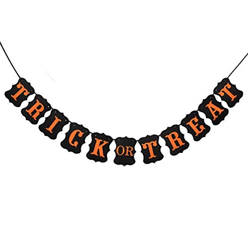 Trick or Treat Bunting Banners,Halloween Banner,Happy Halloween Party Decoration Supplies
