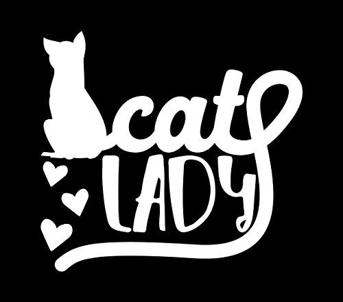 Makarios LLC Hearts cat Lady Cars Trucks Vans Walls Laptop MKR| White |5.5 x 5|MKR638