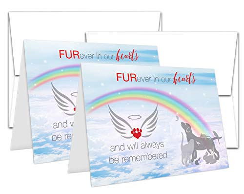 Pet Sympathy Card Rainbow Bridge Bereavement Condolence for Dog, Cat, Rabbit Qty. 2-5x7 cards with envelopes (2 Cards & Envelopes)
