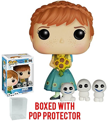 Funko Pop! Disney: Frozen Fever - Anna #156 Vinyl Figure (Bundled with Pop BOX PROTECTOR CASE)