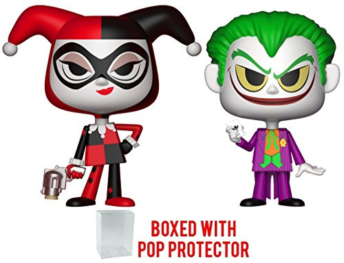Funko Vynl: DC Comics - Harley Quinn and Joker Vinyl Figure 2-Pack (Bundled with Pop BOX PROTECTOR CASE)