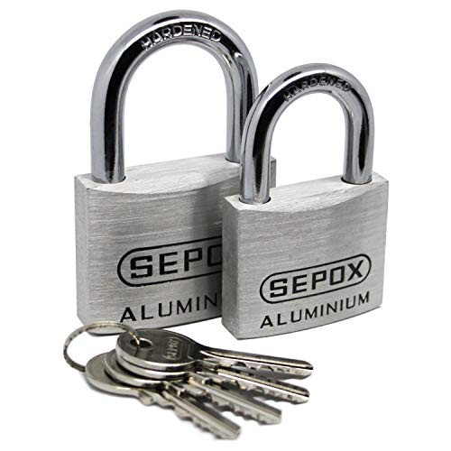SEPOX Aluminum Alloy Padlock Keyed Alike with 50MM & 60MM 2 Pack
