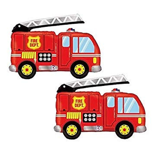 40" Giant Fire Engine Truck Foil Party Balloon - Qty 2 40" Giant Fire Engine Truck Foil Party Balloon - Qty 2